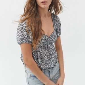 UO Angelo Smocked Bodice Top